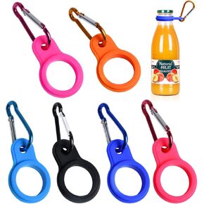 Silicone Water Bottle Carrier Colorful Bottle Holder with Keychain Clip Ring for Outdoor Activities or Daily Use - 6 Pieces