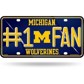 Rico Industries NCAA Unisex-Adult #1 Fan Metal License Plate Tag