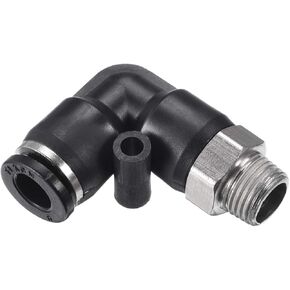 uxcell Push to Connect Tube Fitting Male Elbow 6mm Tube OD x G1/8 Thread Pneumatic Air Push Fit Lock Fitting 2pcs