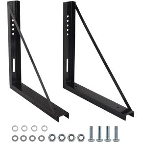 18 x 18 Inch Black Welded Structural Steel Mounting Brackets with Screws Spacers and Sleeves - 3 PCS