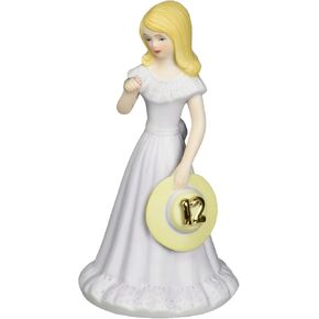 Enesco Growing Up Girls “Blonde Age 12" Porcelain Figurine, 5.75", Golden,rose