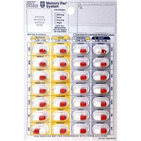 6 Refill Cards for Weekly or Monthly for Cold Seal Blister Pack System (Weekly-Extra Large)