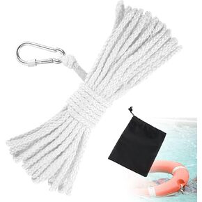 16.4 Yards Water Floating Lifesaving Rope, Braided Polypropylene Rope Life Preserver Ring Rope Professional Throwing Rope with Storage Bag for Boat Anchor