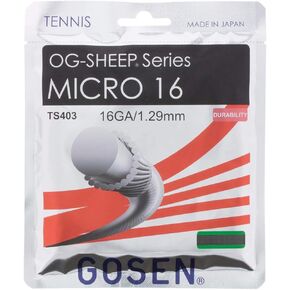 GOSEN OG-Sheep Micro, 16 Black 40' All-Round Performance, Synthetic Tennis String