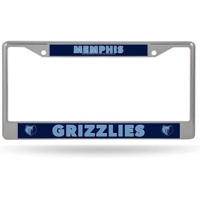 Rico Industries NBA Memphis Grizzlies 12" x 6" Silver Chrome Frame W' Decal Insert Car/Truck/SUV Auto Accessory