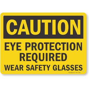 SmartSign "Caution - Eye Protection Required, Wear Safety Glasses" Sign | 10" x 14" Plastic