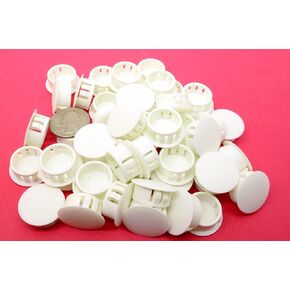 White Nylon Push in Locking Hole Plug - Fits Panel Hole Diam 3/4", Head Diam 15/16", Fits Panel Thickness .016"-.125", Surface Finish Matte-Textured