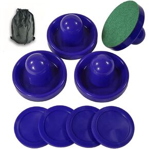 JS&YY Air Hockey Pucks and Paddles,Set 4 Pushers and 4 Pucks,Air Hockey Accessories,Suitable for Hockey Tables Over 6 fee