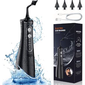 Ear Wax Removal, Electric Ear Cleaner with 4 Cleaning Modes, Waterproof Type-C Rechargeable Safer＆Effective Ear Wax Removal kit, 4 Reusable Replacement Ear Tip for Adults & Kids
