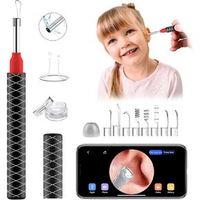 Ear Wax Removal, Earwax Remover Tool with 1080P HD, Waterproof, Easy Use, 3.5mm Ear Camera with 6 LED Lights, Earwax Removal Tools for ios & Android, Kids & Adults