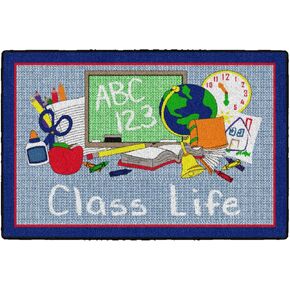 Flagship Carpets Class Life Area Rug for Home Learning or Classroom Carpet, Kids Bedroom, Playroom Mat for Playing and Reading, 2' x 3', Green/Red