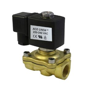 AceCrew Industrial Brass Electric Solenoid Valve Normally Open 3/4 inch NPT 220V, 240V AC - flow control valve for gas, air & water