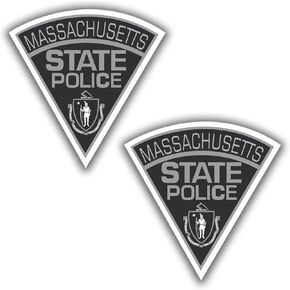 Kramer sticker's shop 2 Inch Massachusetts Subdued State Police Sticker for Car Vinyl Decal Window Truck Window Car Bumper Sticker Laptop Decal Motorcycle Helmet