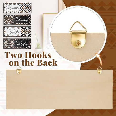 Hoemwarm 4 Pcs Aztec Bathroom Wall Decor Aztec Bathroom Wooden Sign Boho Bathroom Sign Wall Art Western Farmhouse Home Wall Art Relax Soak Unwind Breathe Laundry Room Wood Decorations in Kuwait