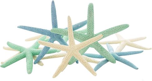 Starfish | White Finger Starfish 4"-6" | Home Decor - Art & Crafts | Plus Free Nautical E-Book by Joseph Rains (10 Pack White, Blue & Green) in Saudi Arabia