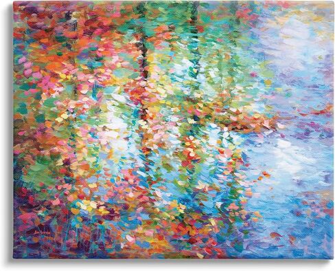 Stupell Industries Abstract Leaves Colorful Reflections Canvas Wall Art by Leon Devenice in Saudi Arabia