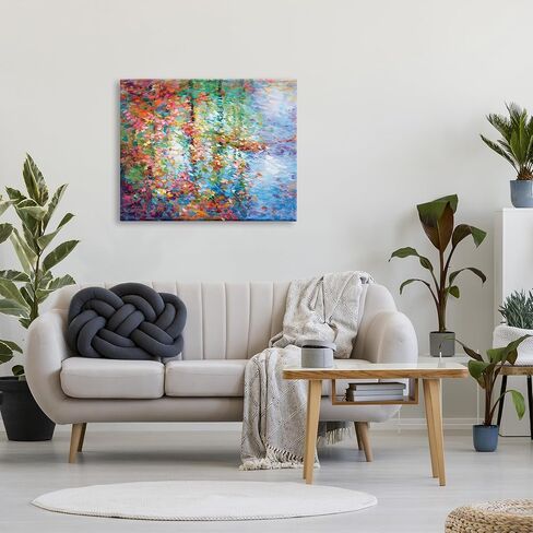 Stupell Industries Abstract Leaves Colorful Reflections Canvas Wall Art by Leon Devenice in Saudi Arabia