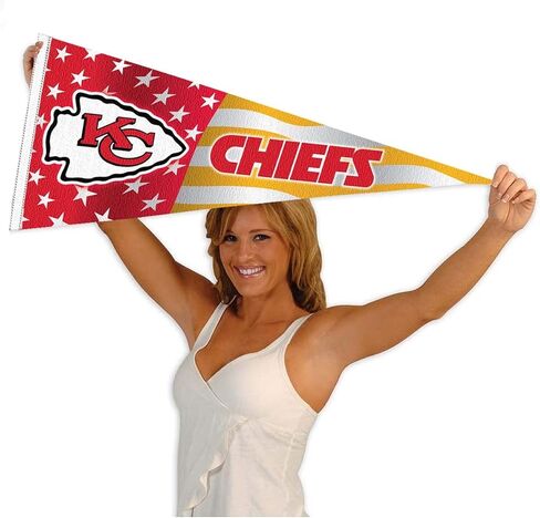 Kansas City Chiefs Nation USA Americana Stars and Stripes Pennant Banner Flag in Saudi Arabia