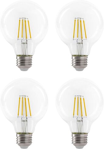 LED 4.5W G25 Clear Globe Filament Light Bulb, 40W Equivalent, 470 Lumens, 2700K Soft White, E26 Medium Base, Dimmable, 120V, Energy Star in Saudi Arabia