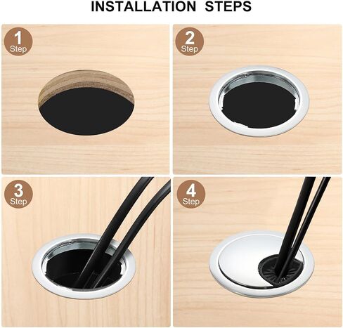 uxcell 5Pcs Cable Hole Cover 2 Inch Zinc Alloy Desk Cable Wire Cord Grommet Hole Cover for Office Computer Desk Wire Organizer, Bronze in Saudi Arabia