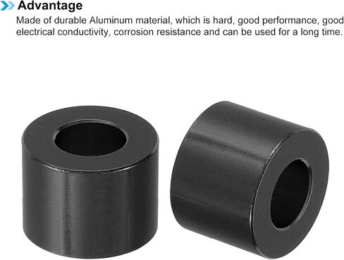 PATIKIL M8 Aluminum Spacer, 4 Pcs Metal Spacers Aluminum 8.2mm ID x 16mm OD x 12mm L Aluminum Spacer Screw Standoff Round for 1/3in or M8 Screw Bolts, Black in Saudi Arabia