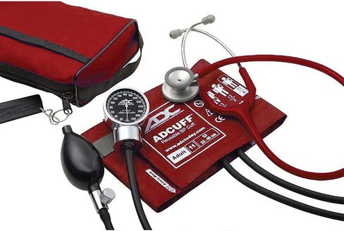 ADC 778-603-11ABD Pro's Combo III Professional Adult Pocket Aneroid/Clinician Scope Set with Prosphyg 778 Blood Pressure Sphygmomanometer, Burgundy in Saudi Arabia