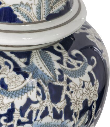 برطمان زنجبيل من البورسلين الأزرق/الأبيض مقاس 16.5 سم ارتفاعًا من A & B Home للاستخدام الداخلي والخارجي - مقاس متوسط، ديكور منزلي in Kuwait