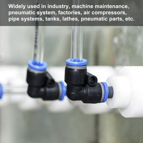 2 Pack Pneumatic Air Elbow - 90 Degree Push to Connect Air Fittings Quick Connect, Apply to Pipe Connection (14mm OD, Grey) in Saudi Arabia