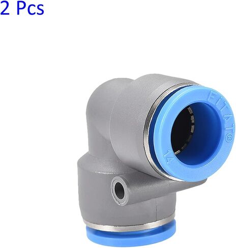 2 Pack Pneumatic Air Elbow - 90 Degree Push to Connect Air Fittings Quick Connect, Apply to Pipe Connection (14mm OD, Grey) in Saudi Arabia