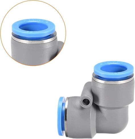 2 Pack Pneumatic Air Elbow - 90 Degree Push to Connect Air Fittings Quick Connect, Apply to Pipe Connection (14mm OD, Grey) in Saudi Arabia