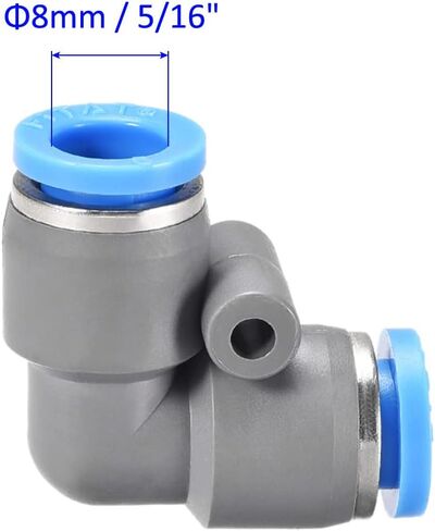 2 Pack Pneumatic Air Elbow - 90 Degree Push to Connect Air Fittings Quick Connect, Apply to Pipe Connection (14mm OD, Grey) in Saudi Arabia