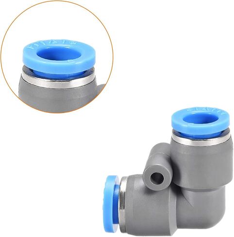 2 Pack Pneumatic Air Elbow - 90 Degree Push to Connect Air Fittings Quick Connect, Apply to Pipe Connection (14mm OD, Grey) in Saudi Arabia
