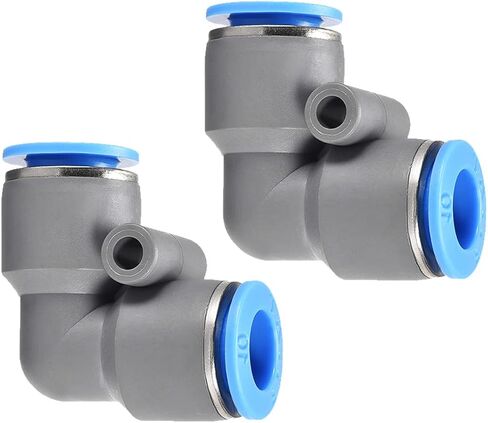 2 Pack Pneumatic Air Elbow - 90 Degree Push to Connect Air Fittings Quick Connect, Apply to Pipe Connection (14mm OD, Grey) in Saudi Arabia
