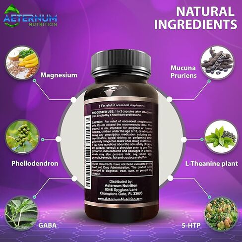 Dream Natural Sleep Supplement for Adults – Relaxing Sleep, Wake Rested - Non Habit Sleep Aid Capsules Free from Sugar, Carbs - Melatonin, Magnesium, 5HTP, L-Theanine, GABA- Non-GMO 60 Sleeping Pills in Saudi Arabia