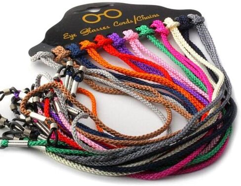 12 قطعة النظارات الملونة النايلون مضفر سلسلة الرقبة حزام سلسلة الحبل نظارات القراءة نظارات حبل حامل نظارات الحبل التجنيب in Kuwait