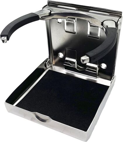 Marine City Stainless Steel Adjustable Arms Folding Drink Cup Holder 2-5/8 Inches to 3-1/2 Inches for Marines – Boats – Ships – Yachts (Pack of 1) (Large) in Saudi Arabia