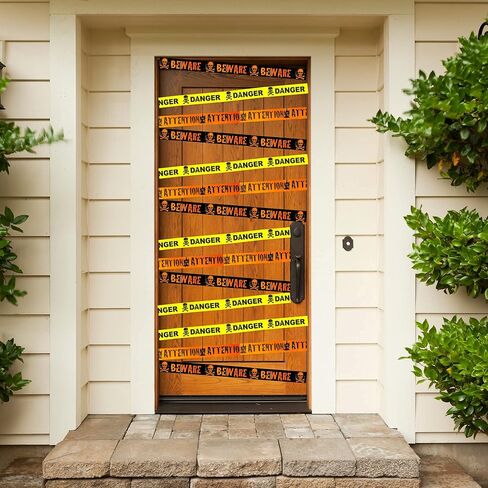 Bulk Halloween Crime Scene Decorations for Haunted Houses, Danger, Beware and Attention, Police Tape Rolls Yard Party Decor, Pack of 6, 180 Feet in Saudi Arabia