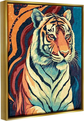 Stupell Industries Wild Tiger Painting Framed Floater Canvas Wall Art by Ziwei Li in Saudi Arabia