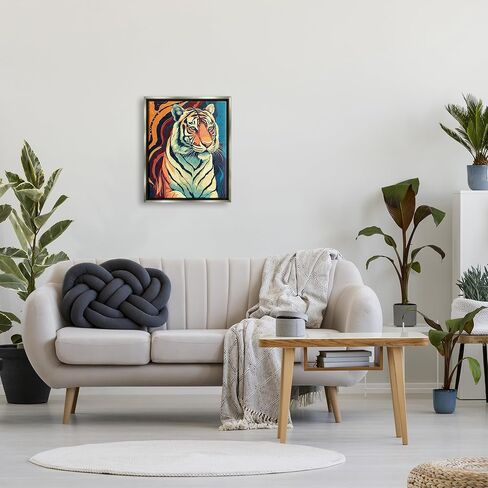 Stupell Industries Wild Tiger Painting Framed Floater Canvas Wall Art by Ziwei Li in Saudi Arabia