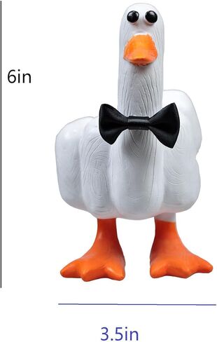 هدية مضحكة للبط بالإصبع الأوسط لديكور المكتب - ديكور بطة دجاج ملتوي مع إيماءة الإصبع الأوسط in Kuwait