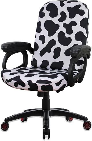 leopard Print Computer office chair covers stretchable Soft Fit Universal Desk Rotating Slipcovers, Removable Washable Chair Protector Cover with Zipper in Saudi Arabia