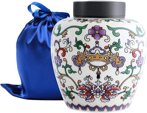 Urn for Human Ashes Female: Medium Ceramic Keepsake Urns for Adult Cremation Memorial Handmade Urns Personalized Creative Painted Enamel for Mom Sister Pet Ash, 70 Cu.in. in Saudi Arabia