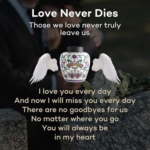 Urn for Human Ashes Female: Medium Ceramic Keepsake Urns for Adult Cremation Memorial Handmade Urns Personalized Creative Painted Enamel for Mom Sister Pet Ash, 70 Cu.in. in Saudi Arabia