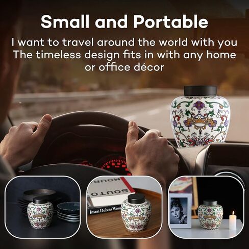 Urn for Human Ashes Female: Medium Ceramic Keepsake Urns for Adult Cremation Memorial Handmade Urns Personalized Creative Painted Enamel for Mom Sister Pet Ash, 70 Cu.in. in Saudi Arabia
