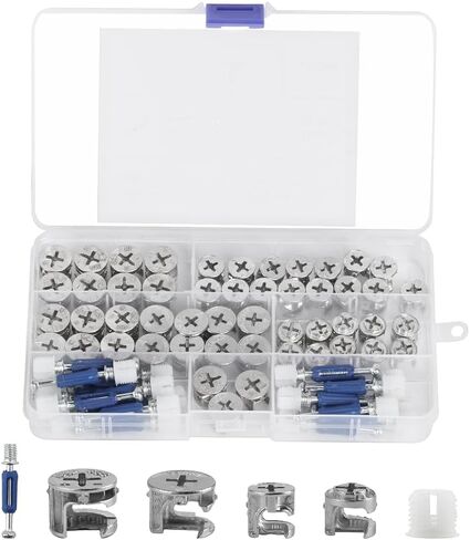 90 قطعة من أقفال الكامة للأثاث، عجلات غريبة الأطوار 3 في 1، مثبتات قفل كامة الأثاث متوافقة مع أجزاء الأجهزة، مجموعات متنوعة من قطع الغيار لإصلاح الصواميل والمسامير متعددة الأحجام in Kuwait