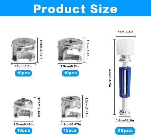 90 قطعة من أقفال الكامة للأثاث، عجلات غريبة الأطوار 3 في 1، مثبتات قفل كامة الأثاث متوافقة مع أجزاء الأجهزة، مجموعات متنوعة من قطع الغيار لإصلاح الصواميل والمسامير متعددة الأحجام in Kuwait