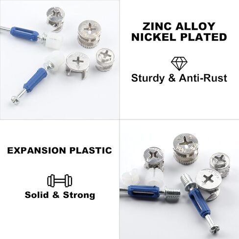 90 قطعة من أقفال الكامة للأثاث، عجلات غريبة الأطوار 3 في 1، مثبتات قفل كامة الأثاث متوافقة مع أجزاء الأجهزة، مجموعات متنوعة من قطع الغيار لإصلاح الصواميل والمسامير متعددة الأحجام in Kuwait