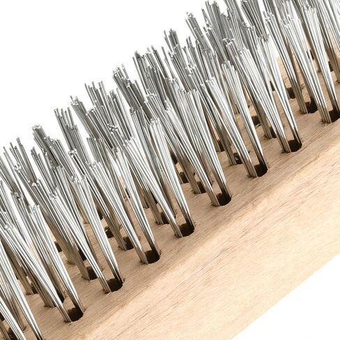 12 قطعة من فرشاة سلك اللحام مقاس 10 بوصة، فرشاة خدش سلك فولاذي مع مقبض خشبي طويل منحني، فرشاة لحام لتنظيف الألومنيوم الصدأ in Kuwait