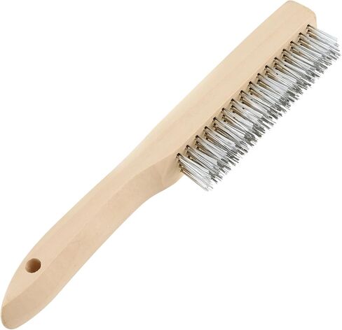 12 قطعة من فرشاة سلك اللحام مقاس 10 بوصة، فرشاة خدش سلك فولاذي مع مقبض خشبي طويل منحني، فرشاة لحام لتنظيف الألومنيوم الصدأ in Kuwait