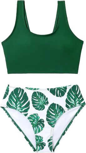Milumia Girl's 2 Piece Bikini Sets Tropical Print Swimsuit Beachwear in Saudi Arabia